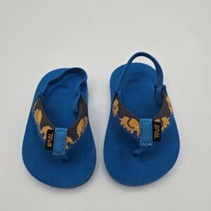 Teva Mush II Elephants Blue Flip Flop Sandals Infant/Toddler Size 4